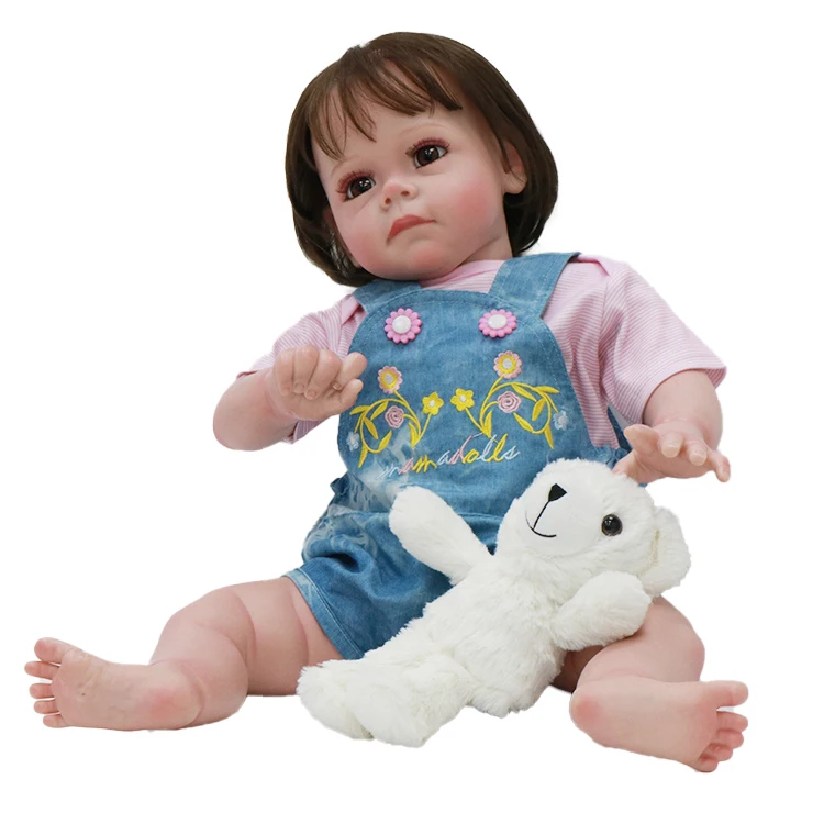 60cm handmade high quality painting reborn doll silicon short hair american doll with much detail
