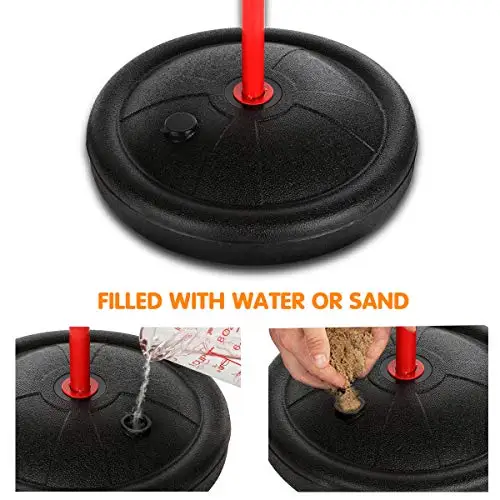 Hoop Stand Adjustable Height 2.5 ft -5.1 ft Mini Indoor Basketball Goal Toy with Ball Pump for Baby Kids