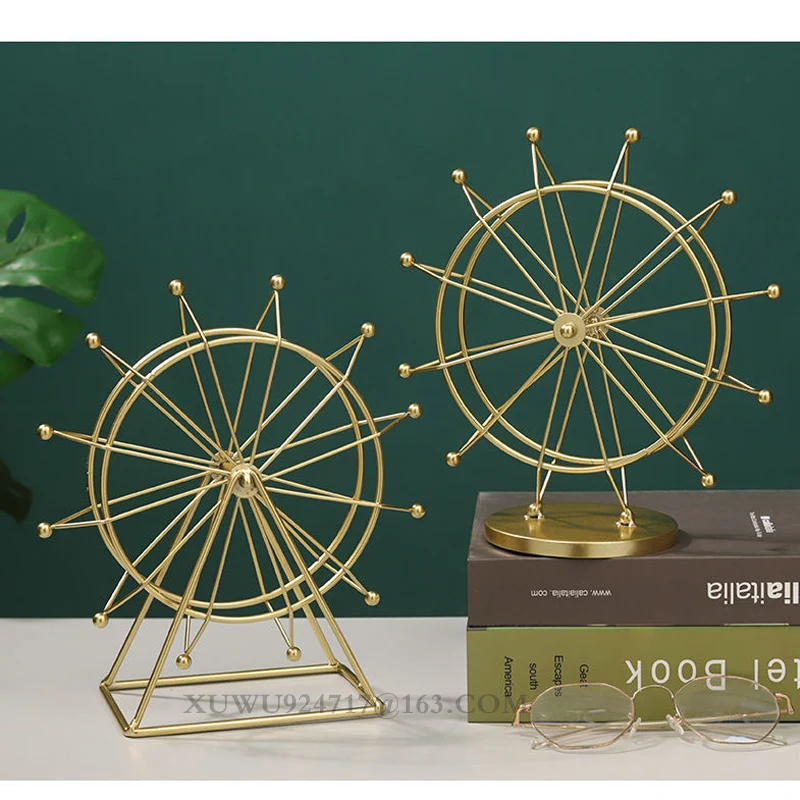 Factory Metal  Rotatable Ferris Wheel Decorations European Retro Zinc Alloy Ferris Wheel Model LONDON EYE Decorations