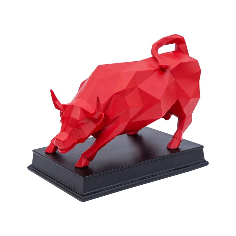 hot sale resin animal figurines business gifts wall street bull statues