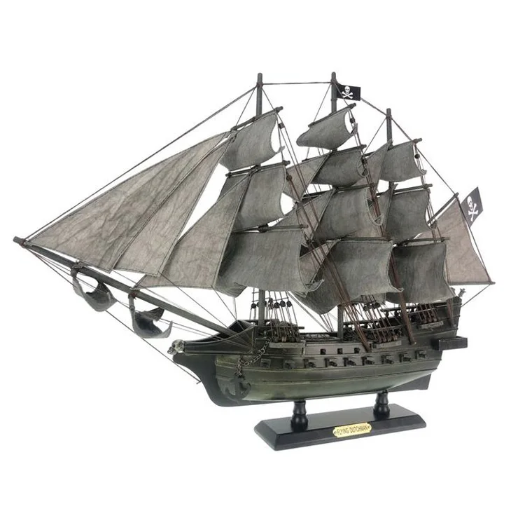 Wooden pirate ship model of the caribbean flying ducthman Nautical gift maritime Decoration scale model boat rustic decor