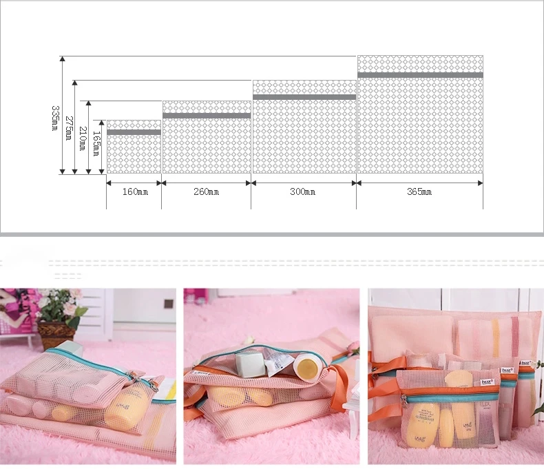 DICHOS makeup bag Direct Sales Multifunctional Travel Storage 4 Sets Polyester Clothing Classification  Finish Network Package