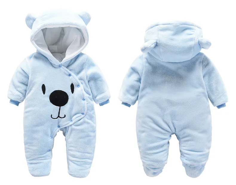 Hot Sale Wholesale Winter Thick Cotton Baby Boy Clothes Hooded Romper Girl Baby Jumpsuits