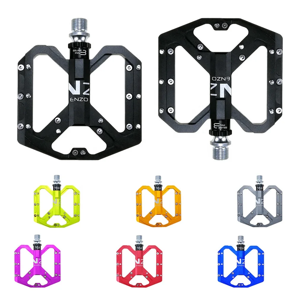 ENZO Flat Foot Super light Bicycle Pedal Aluminum Alloy Sealed 3 Bearing Anti-slip MTB Mountain Bike Pedals Cycle Parts
