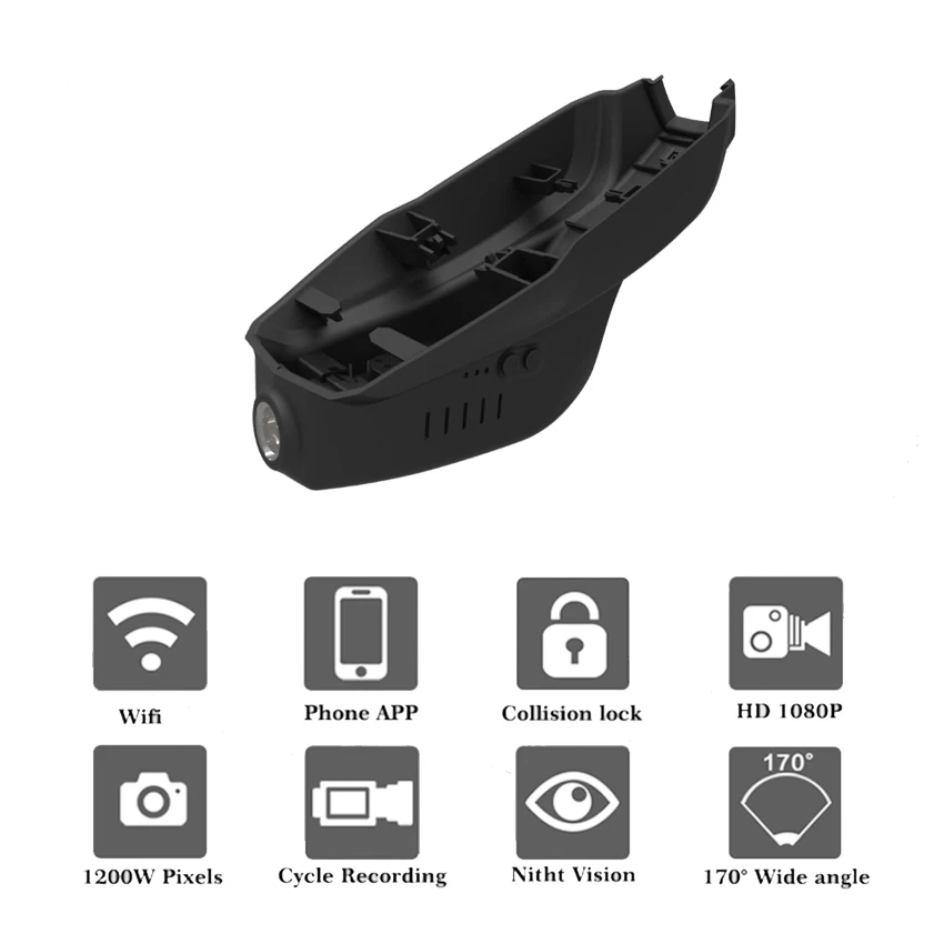 Firstscene Car Hidden Camera For BMW 2 Series 220i F46 Video Recorder DVR FHD 1080P 30FPS 12M Pixel 6-Lens WiFi APP Control
