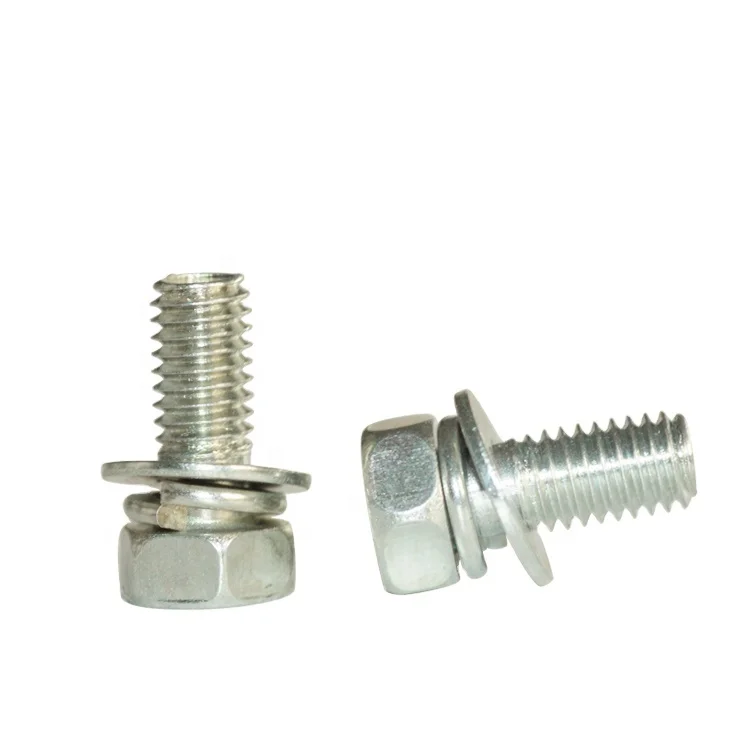 Shantou hongsheng Phillips Hex Head M5 x 12mm SEMS Flat/Split Washer Bolt