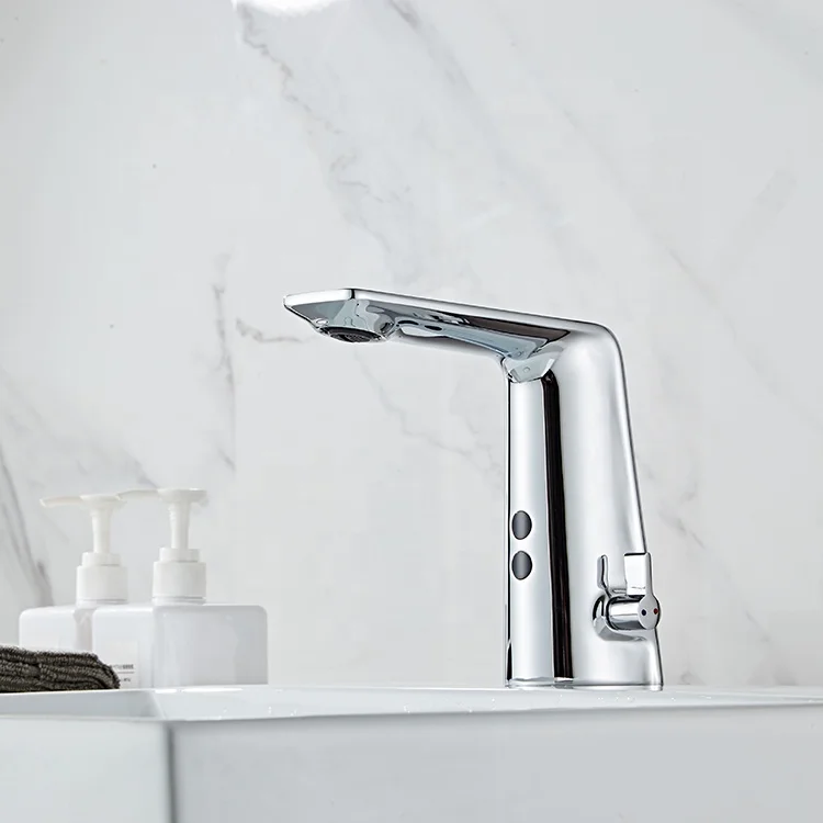 Automatic Sink Sensor Faucet Hot And Cold Basin Mixer Taps Chrome Brass Water Saving Faucets Grifos de dutch