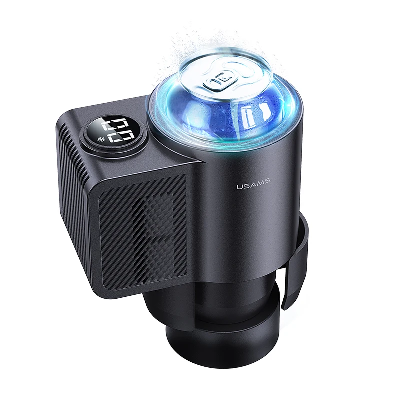 USAMS ZB230 Smart Car Cup Cooler автомобильный охлаждающий держатель для кружек со светодиодным дисплеем температуры и сенсорным управлением автомобиля/дома