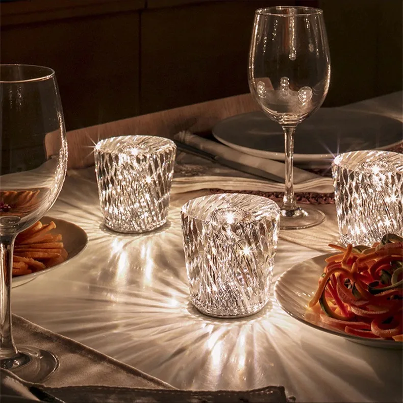 Creative Crystal Luxury Modern Led Desk Cordless Table Light Lamp for bar Restaurant Ktv