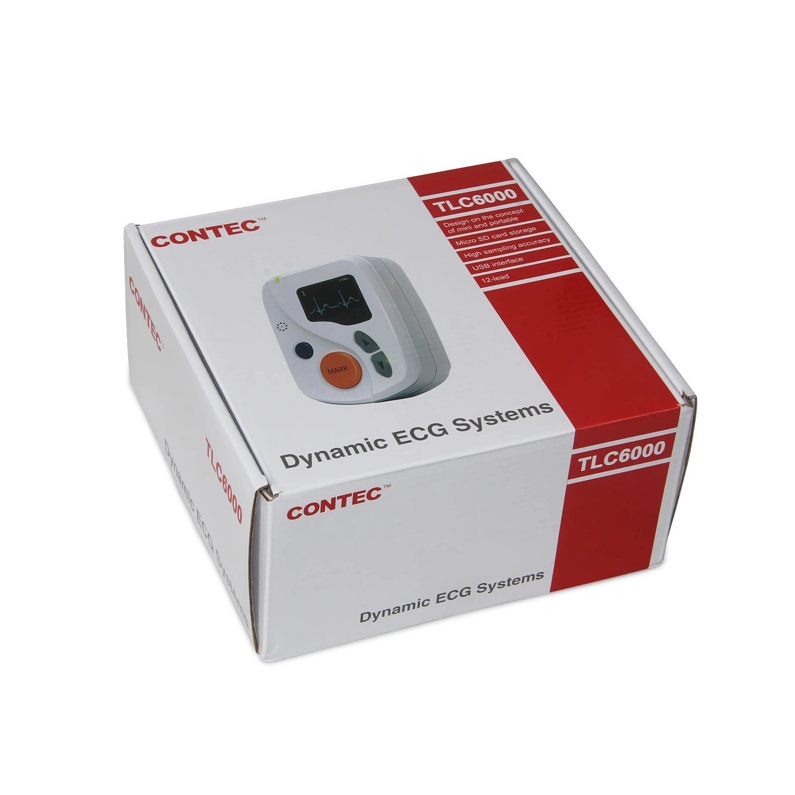 CONTEC TLC6000 CE 24 hour record 12 lead Digital Holter ECG monitor, ECG holter for hospital