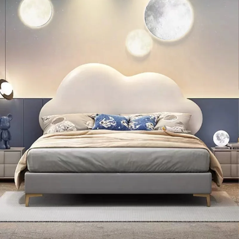 MIDOSO Modern Cloud Design Bedroom Furniture Kids Wooden Beds for Girls and Boy Hotel Furniture Children Bed Set Wood 1 Set