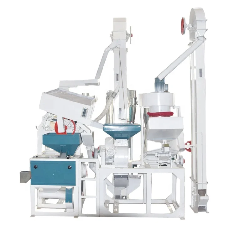 Whole processing line 10 TPD Rice Husking Rice Cleaning and de-stone machine  rice mill for sale