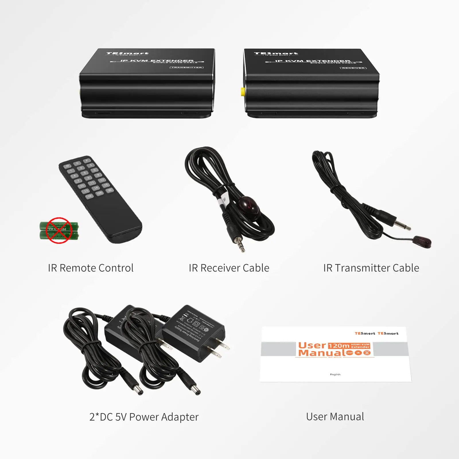 TESmart 120m KVM Extender for servers in data centre  monitor room via UTP/FTP cable  with KVM Keyboard Mouse KVM IP Extender
