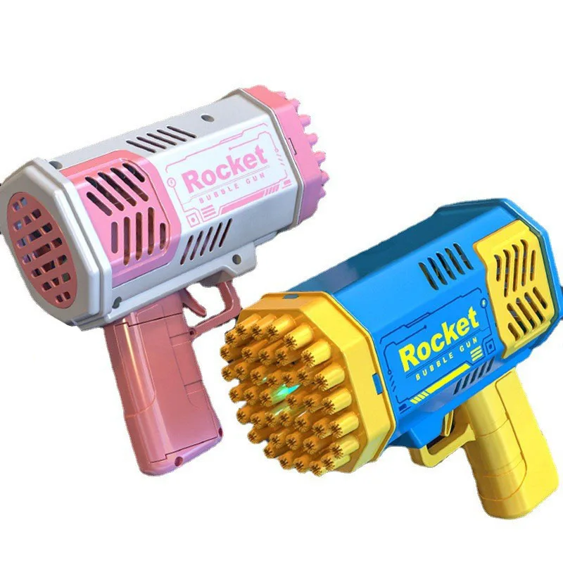 Hot Selling Bazooka Bubble Gun Toy 40 Hole Electric Automatic Bubble Machine With Light For Summer Outdoor Funny Children Toy