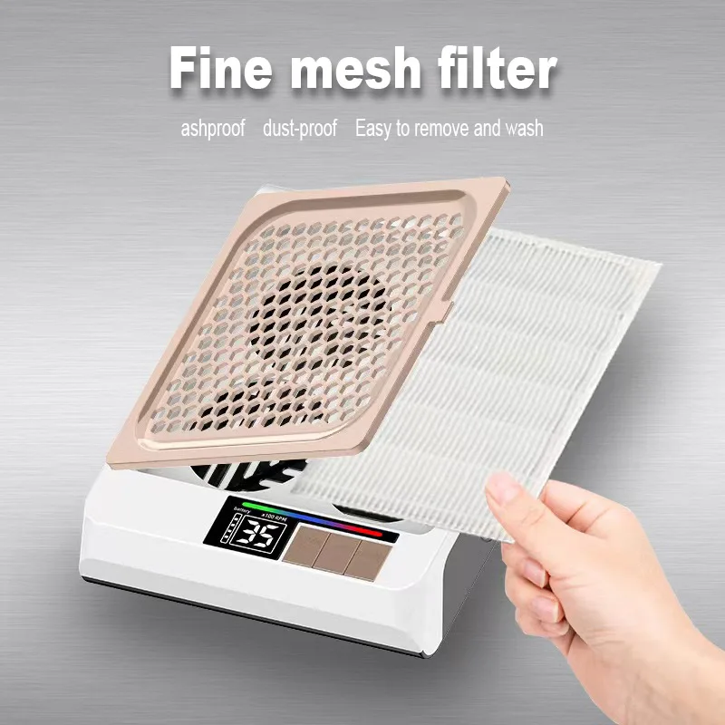 Low Noise Filter Nail Dust Collector 80W Manicure Cleaner Tool Nail Dust Collector Vaccum For Nail Salon