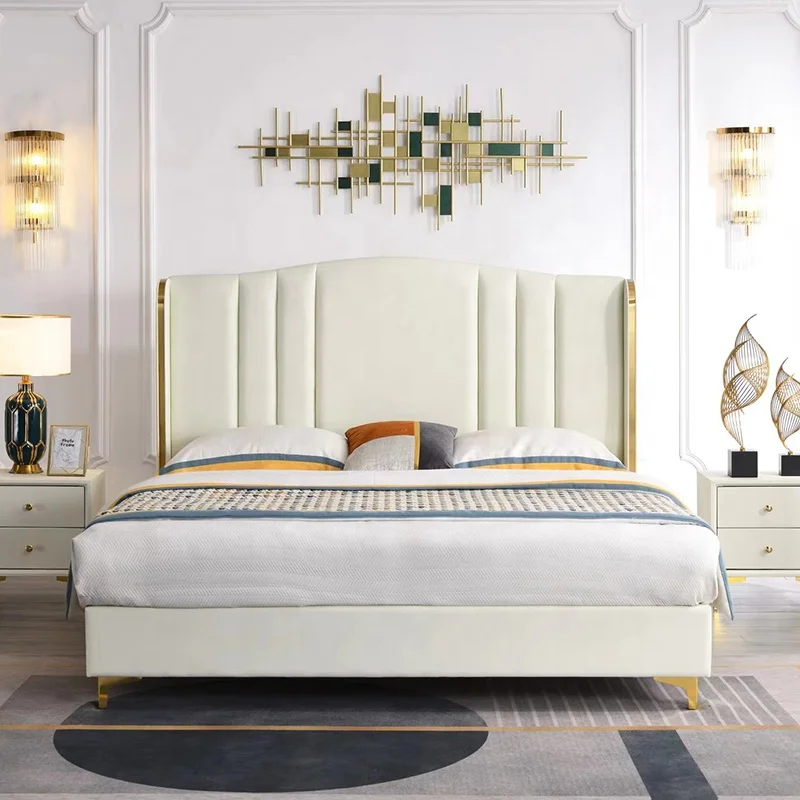 American Minimalism bedroom furniture extra-large size bed customized luxury king and queen size sofa bed