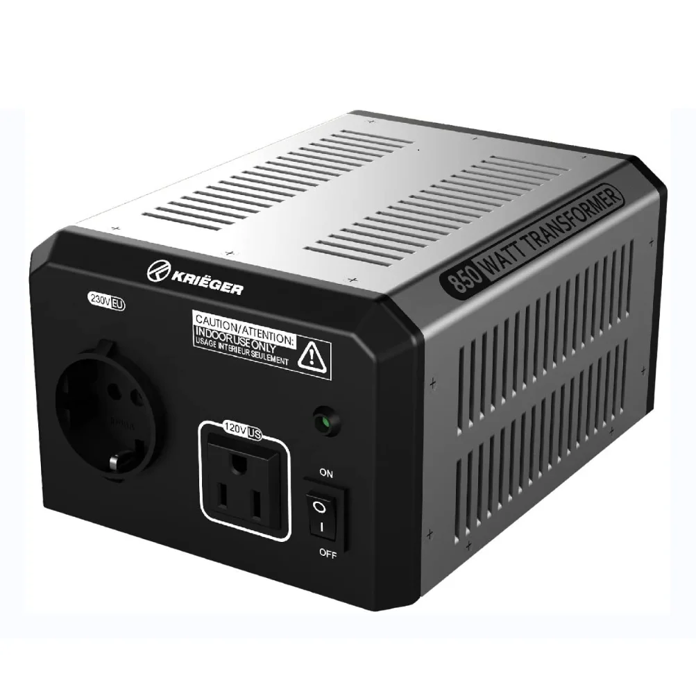 Krieger 850 Watt Voltage Transformer 110/120V to 220/240V Step Up Step Down Voltage Converter MET Approved
