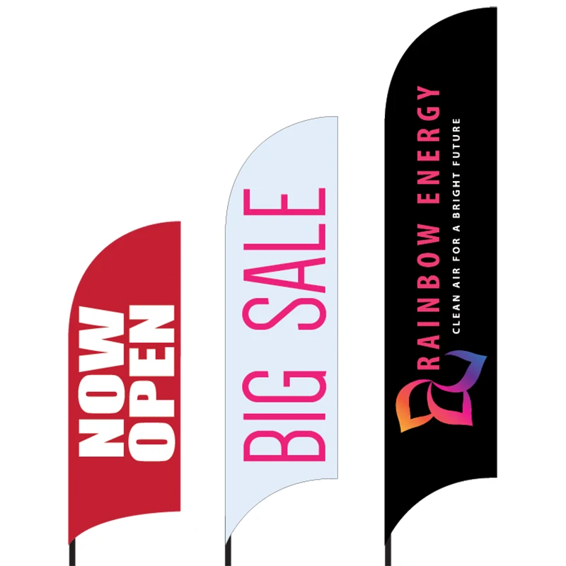 Open Sale Custom Sublimation Subway outdoor beach feather flag flying banners for business advertising event