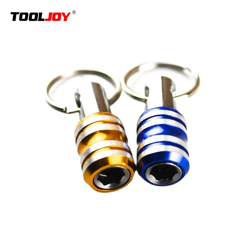 1/4inch Hex Shank Aluminum Alloy Screwdriver Bits Holder Extension Bar Drill Screw Adapter Quick Release Keychain Easy Change