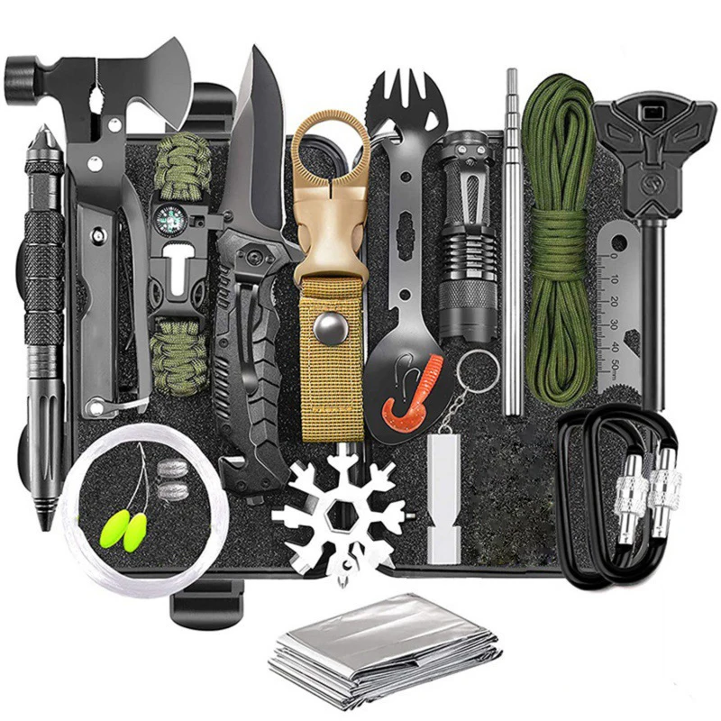 Emergency Survival kit Gear and Equipment Waterproof Box Emergency Tactical Hiking Hunting Disaster Camping Outdoor Adventures