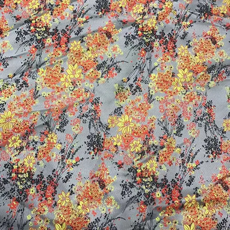 Eco-friendly Woven Double Faced Men Girls Cloths Fabric brocade floral fabric jacquard woven