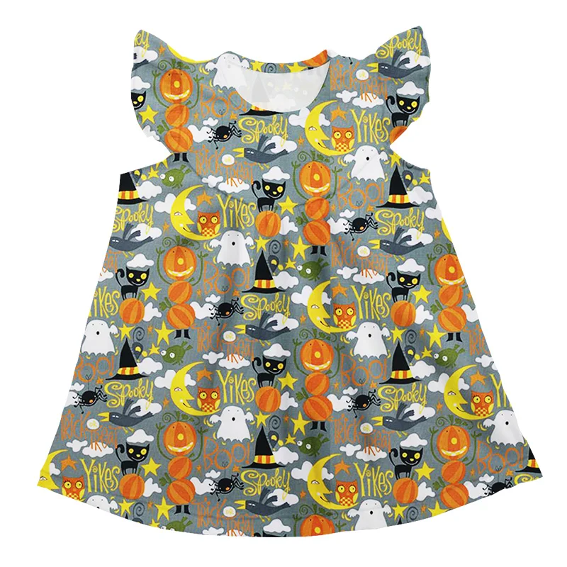 Spring Kids Short Sleeves Dress Children Boutique Clothing Milk Silk Baby Girl Princess Floral Dress