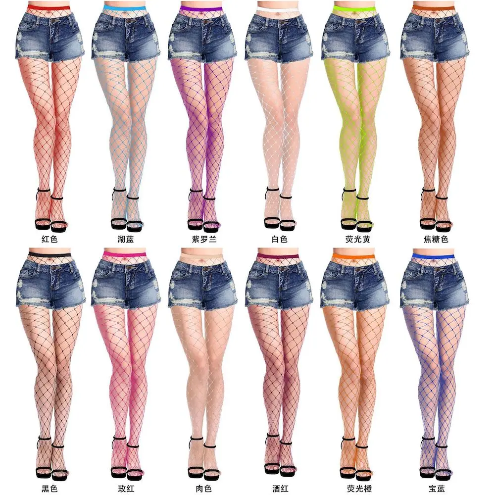 Colorful Fishnet Sexy Tights Knitting Pantyhose Body Stockings