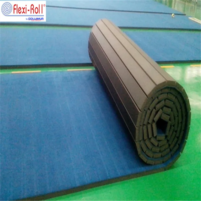 Blue Standard 12.8*1.83m Carpet Roll Out Mats Cheer Rhythmic Gymnastics