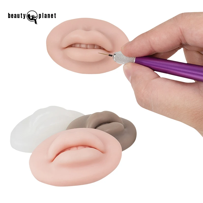 Beauty Planet Permanent Makeup 5D Soft Silicone Lip Mold Realistic Silicone Face Lips For Practice Cosmetic Tools