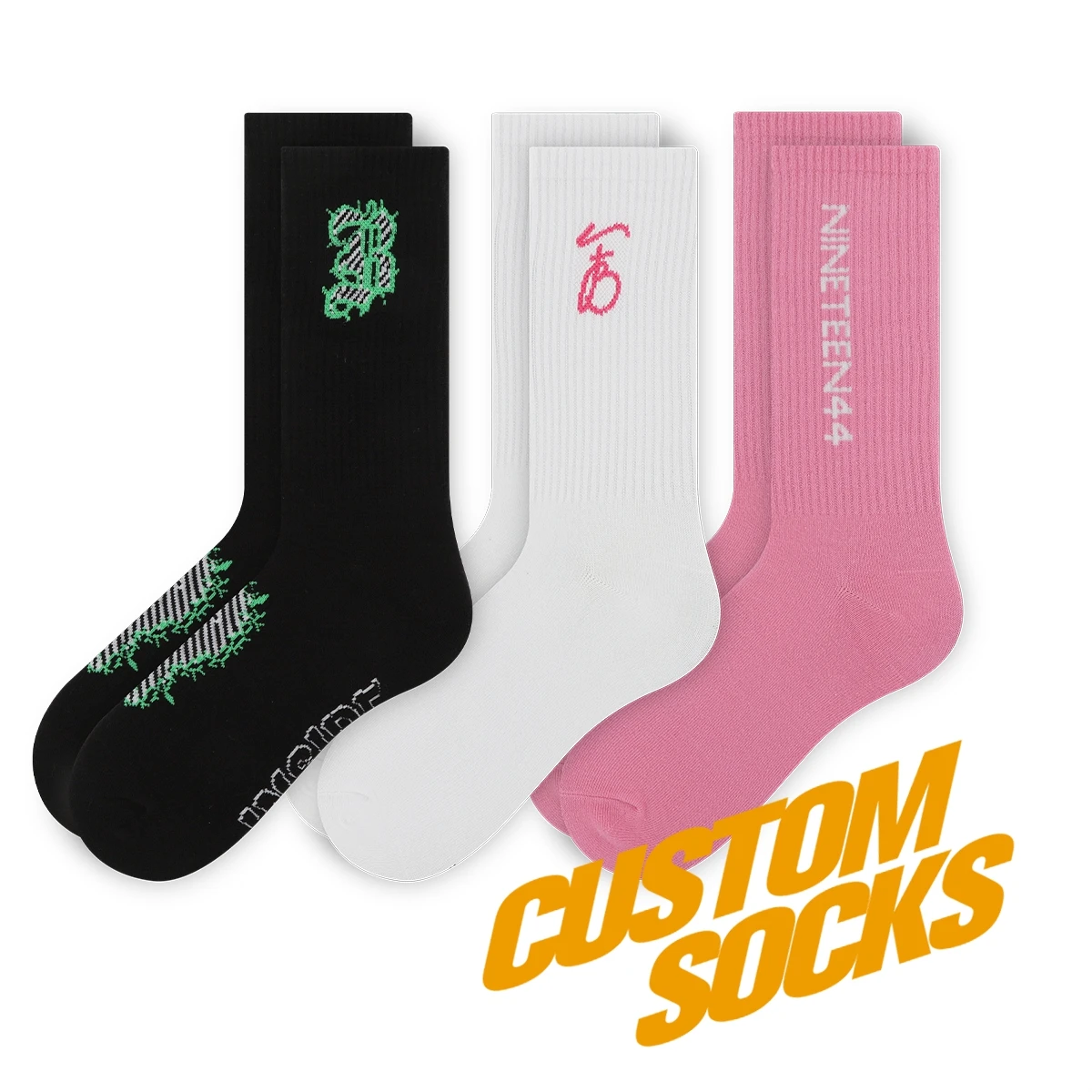 FREE DESIGN & MOCKUP Design Made Your Own Casual Sox Custom Logo Men Crew Socks Custom Men Cotton Socks With Design Logo
