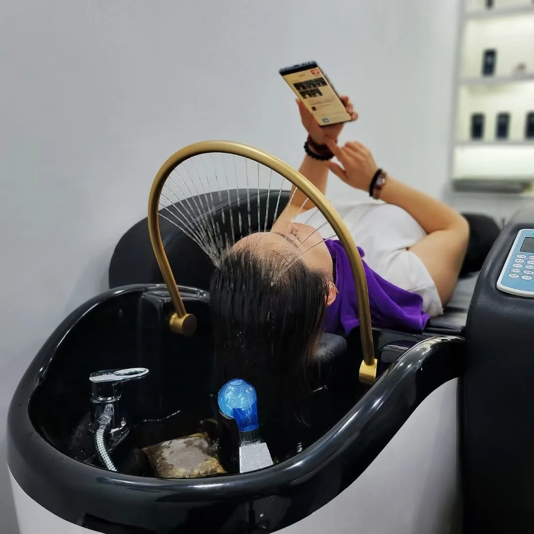 Салон красоты электрические Роскошные мытья волос массажное кресло Парикмахерская мойка и чаша