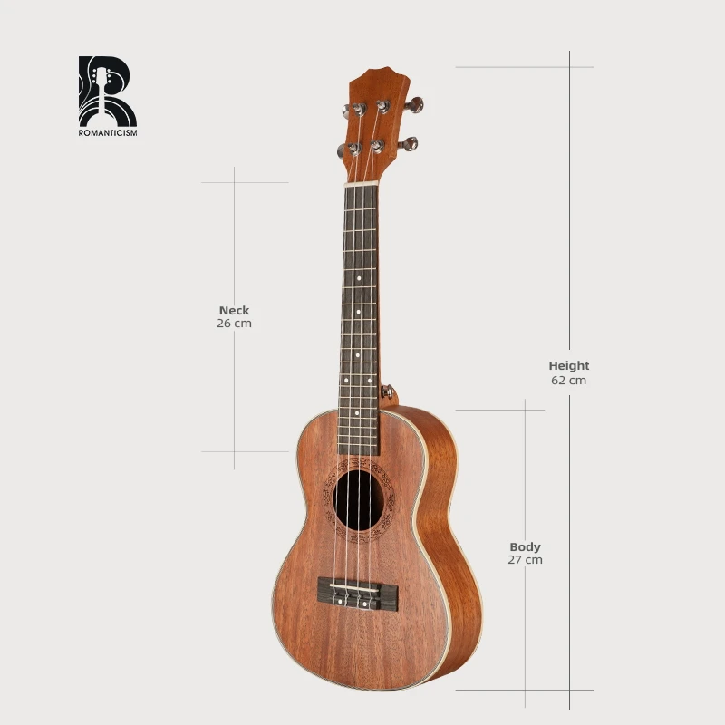Ruc-01 R Martin head styleTenor baritone  Ukulele all Magogany plywood  nylon four string small beginner guitar 24inch ukulele