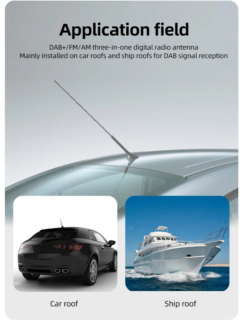 Waterproof customizable high gain 20dB2 Directional roof  Antenna  170-240MHz 1452-1492MHZ dab antenna