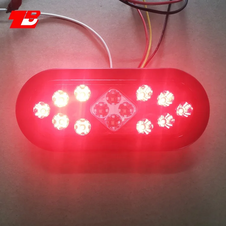 6 дюймов Овальный задний фонарь, красный и прозрачный стоп-сигнал, поворотный хвост, комбинированный фонарь заднего хода