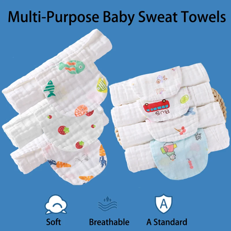 Ananbaby Custom Logo Absorbent Quickly Breathable Soft Muslin Cotton Baby Sweat Towel Newborn