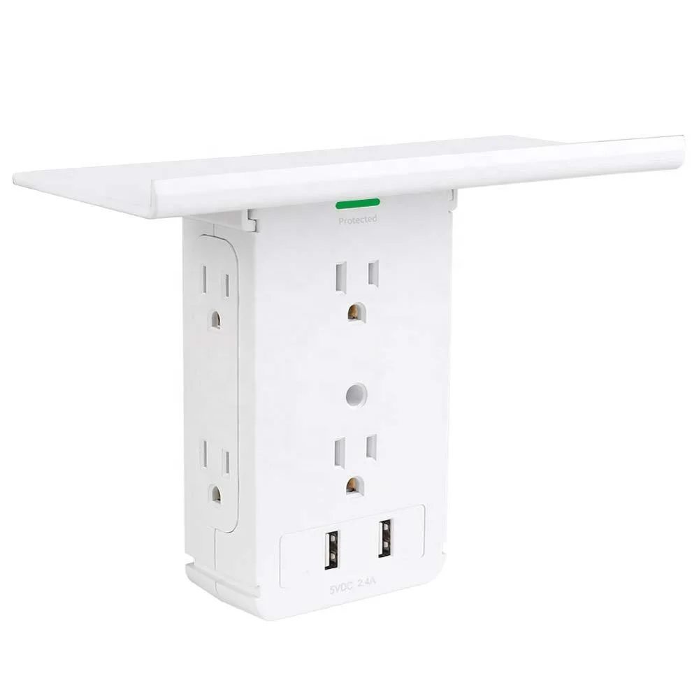 
6 AC outlet socket wall shelf 