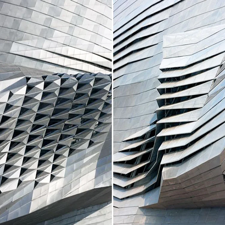 Hot Fashion Exterior Luxury Metal Curtain Wall Cladding For Commercial Building Decorative