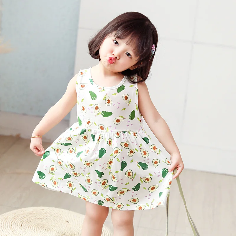 duoyingbao Wholesale 3 Years Baby Girl Dress Cotton Baby Dresses Girl Sleeveless Baby Girl Summer Dress