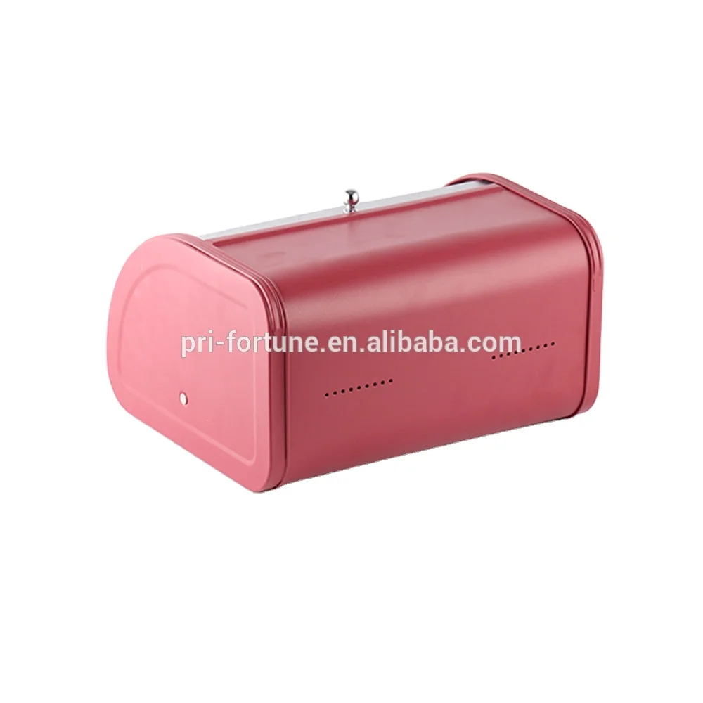 Kitchen Bread Box Bread Bin Red Novelty Storage Boxes & Bins Stainless Steel Food Container 1pc/ White Box Metal Round KOREAN