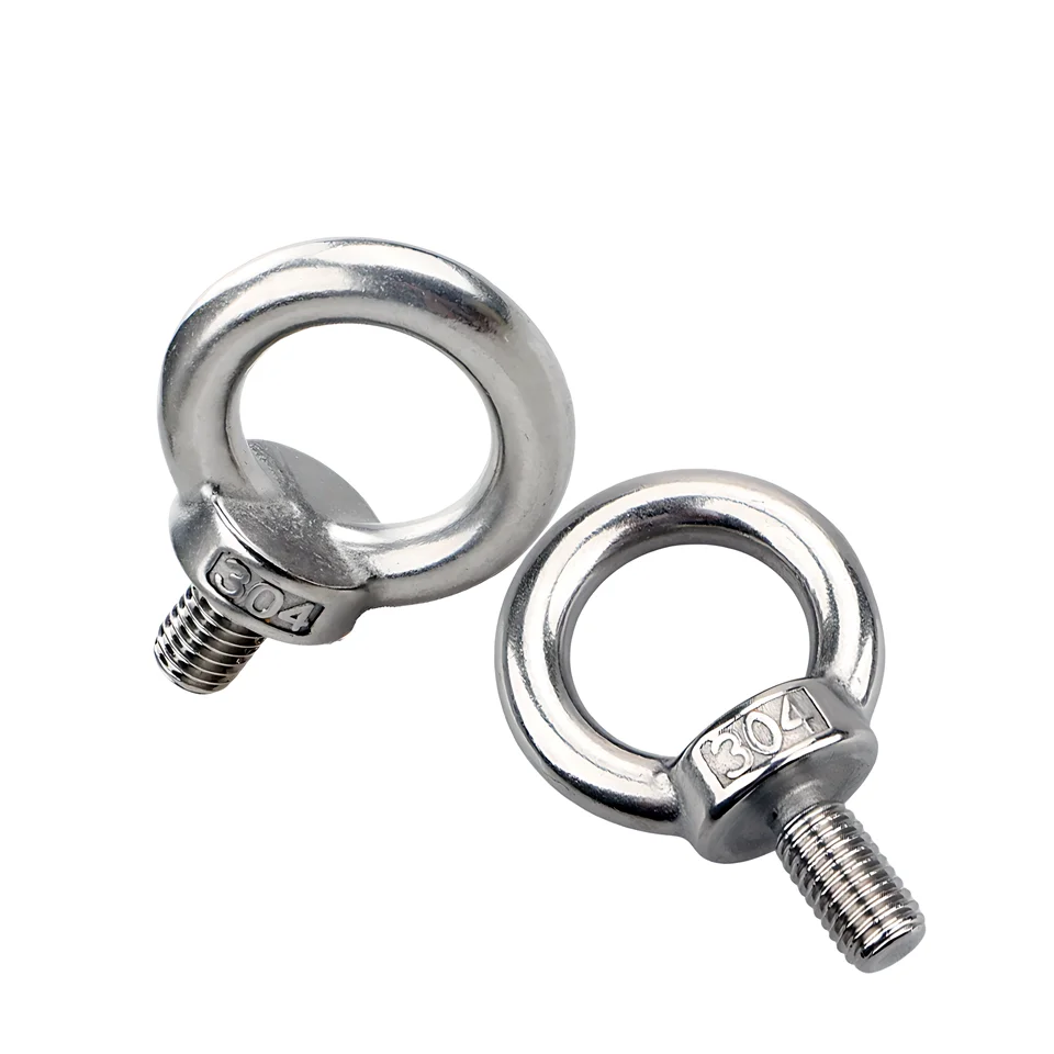 Cheap price M3-M36 Stainless Steel 304 Eyebolt Lifting Eye Bolts Ring Screw Loop Hole Bolt For Cable Rope Lifting