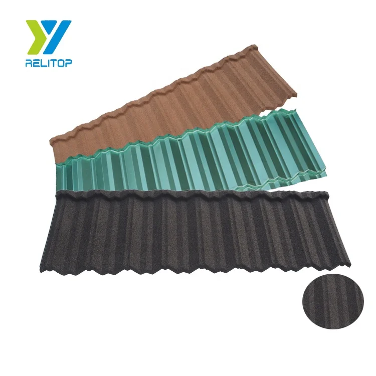 Coffee Color Nosen Type Stone Coated Steel Roof Tile  0.3mm 0.35mm 0.4mm 0.5mm Metal Roofing Sheet