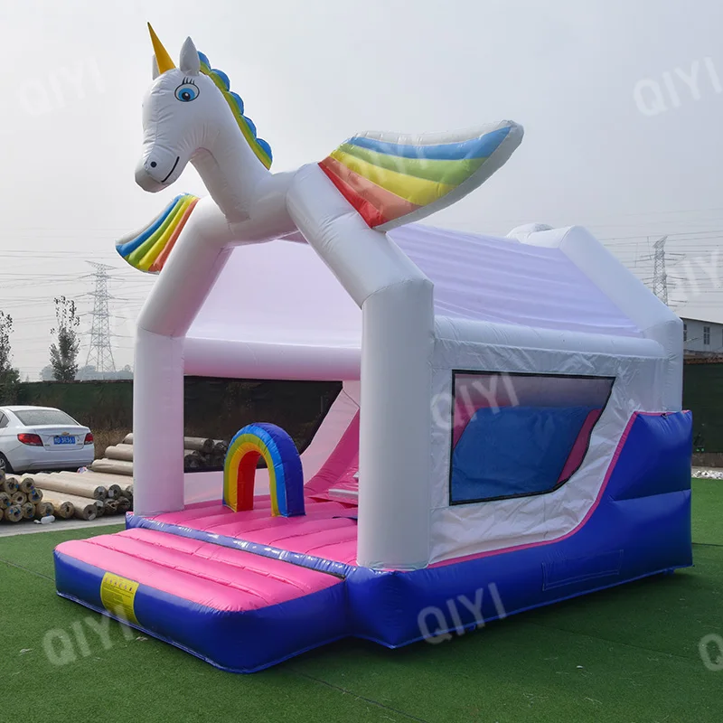 Shining Star Dream Unicorn Inflatable Castle Bouncer with Water Pool for Summer Party