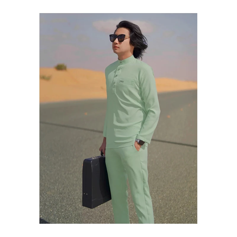 Chemise A Manches Longues Hommes Islamic Casual Arabic Long Sleeve Clothing Top Sale Thobe Muslim Kurta Pajama