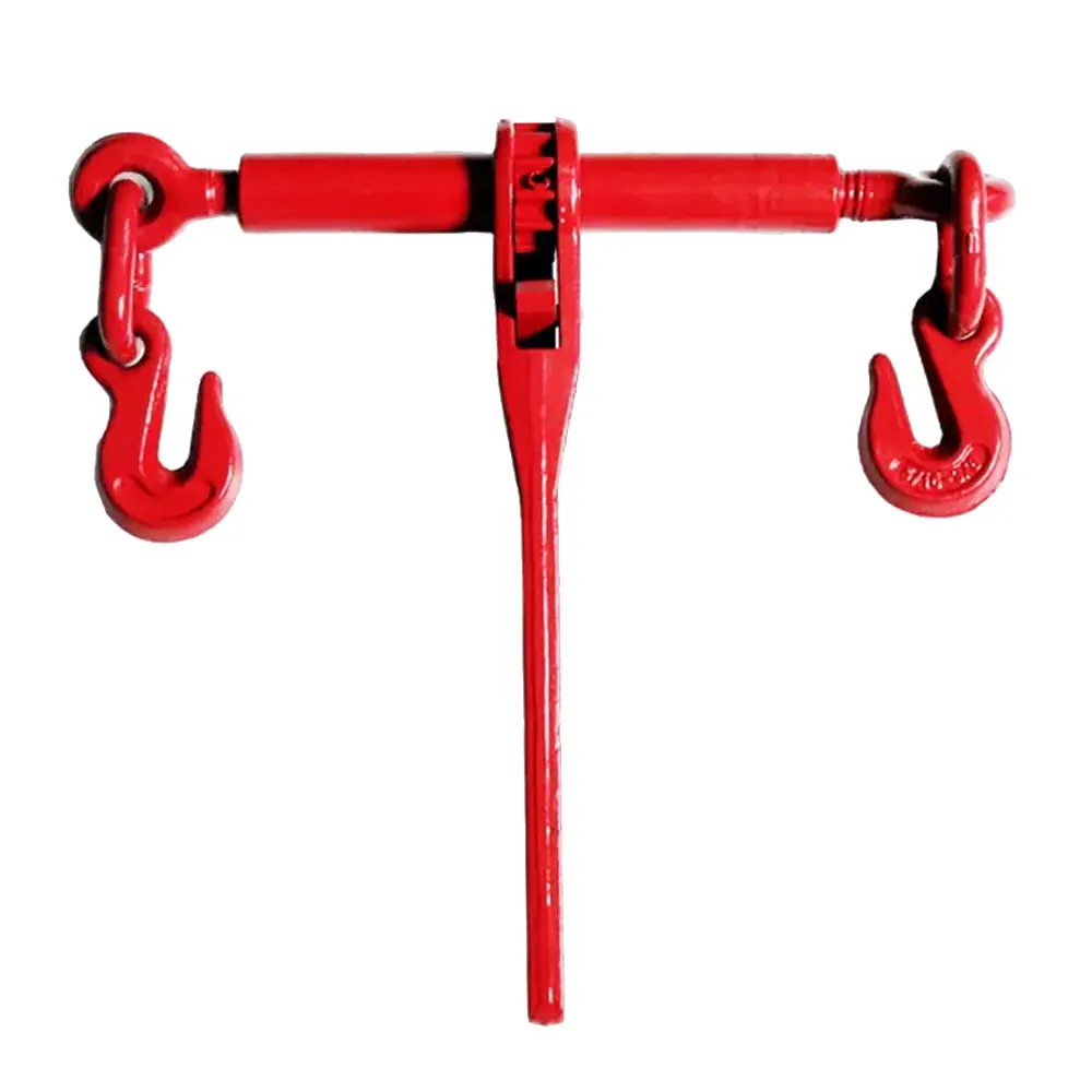 G80 Drop Forged Red Ratchet Load Binder with Hooks