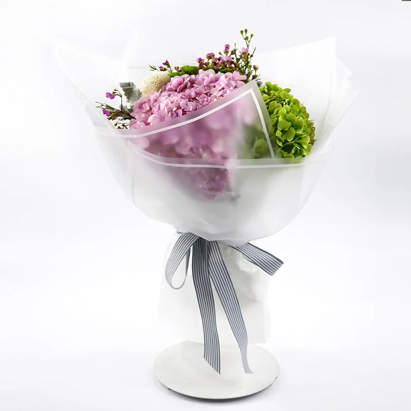  New Design Golden Edge Flower Waterproof Florist Paper Plastic Wrapping Film