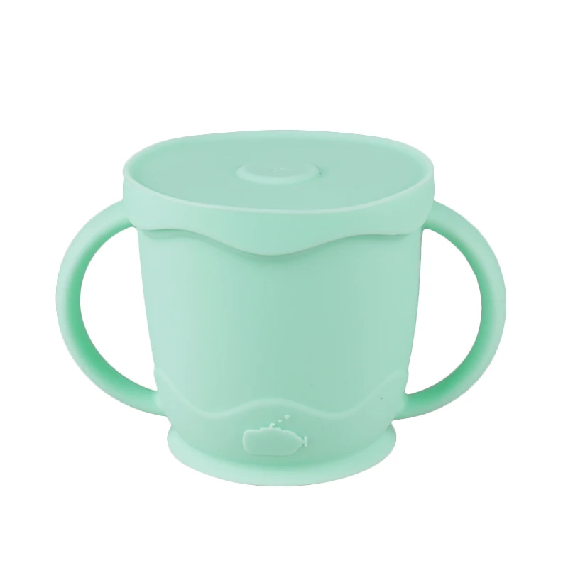 Unbreakable Toddler Silicone Folding Storage Baby Snack Cup With Lid