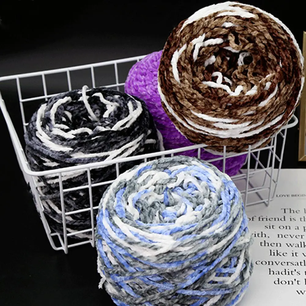 Soft thick velvet crochet yarns polyester Chenille yarn for diy hand knitted fabric art bag sweater doll hat scarf 200g