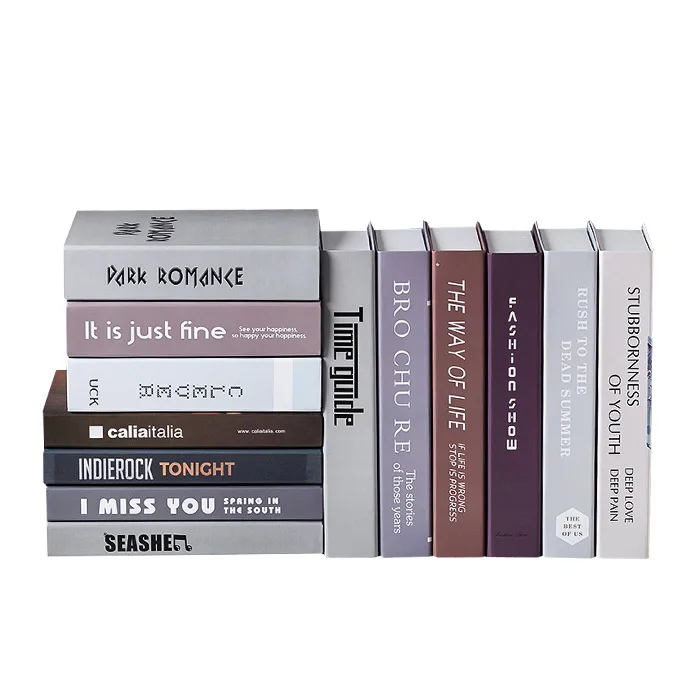 Modern fake book decoration accessories home decor stack book factory wholesale