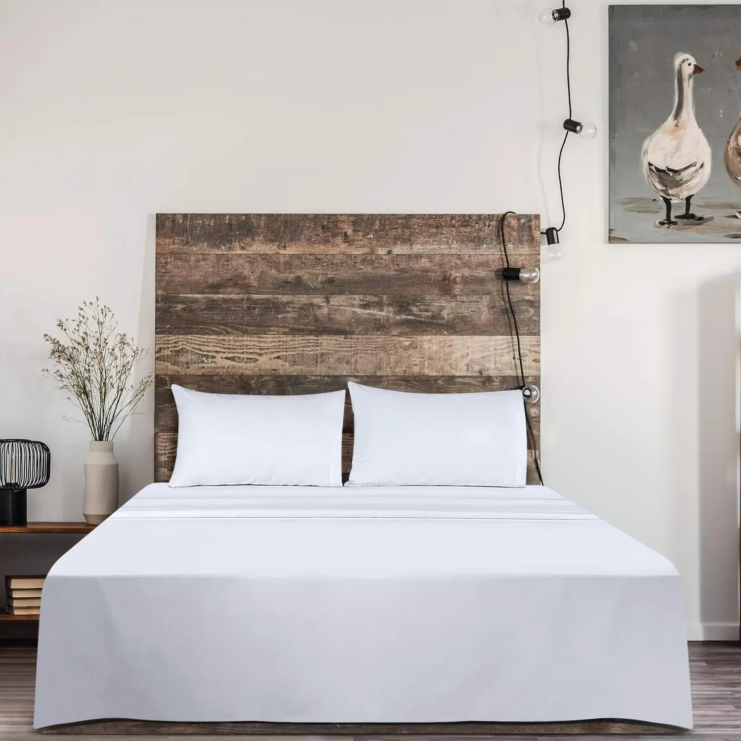Factory OEM 5 Star Hotel Quality Bed Fitted Sheet King Queen Size 100% Cotton Bedsheet Luxury White Bed Sheets