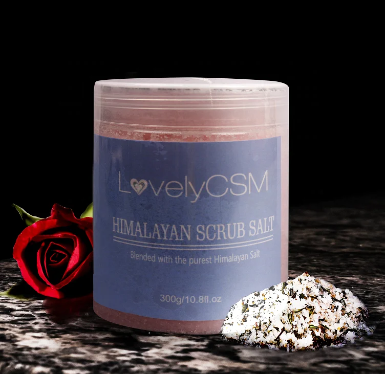 Wholesale activated exfoliating himalayan salt scrub whitening body scrub sets organic pink litchi himalayan salt body scrub